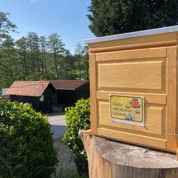 Unser Bienenschaukasten ermöglicht es den Gästen einmal mit unseren Bienen der #imkereizentbuckelgold auf tuchfühlung zu...